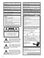 Preview for 2 page of Panasonic WJSX650 - SWITCHER Operating Instructions Manual