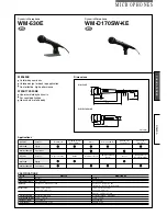 Предварительный просмотр 1 страницы Panasonic WM-530E Specification Sheet