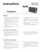 Предварительный просмотр 1 страницы Panasonic WS-A35 Instructions