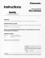 Предварительный просмотр 1 страницы Panasonic WU-SX04 Instructions