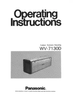 Preview for 1 page of Panasonic WV-7130D Operating Instructions Manual