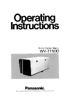 Preview for 1 page of Panasonic WV-7150D Operating Instructions Manual