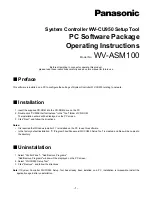 Panasonic WV-ASM100 Operating Instructions предпросмотр