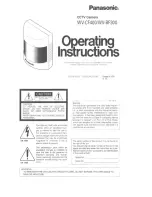 Preview for 1 page of Panasonic WV-BF300 Operating Instructions Manual