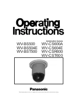 Panasonic WV-BS500 Operating Instructions Manual предпросмотр