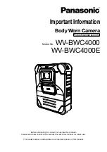 Panasonic WV-BWC4000 Important Information Manual preview