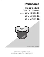 Предварительный просмотр 1 страницы Panasonic WV-CF344E Installation Manual