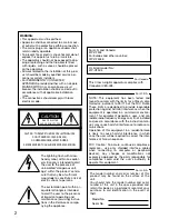 Preview for 2 page of Panasonic WV-CF504 Installation Manual