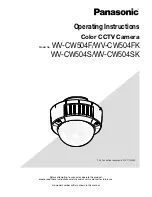 Предварительный просмотр 1 страницы Panasonic WV-CF504 Operating Instructions Manual