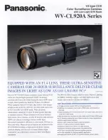 Panasonic WV-CL920A Series Features & Specifications предпросмотр