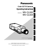 Panasonic WV-CL930 Series Operating Instructions Manual preview