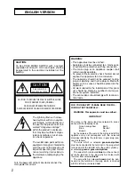 Предварительный просмотр 2 страницы Panasonic WV-CL930 Series Operating Instructions Manual