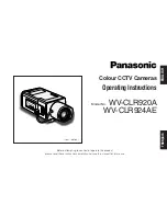 Preview for 1 page of Panasonic WV-CLR920A Operating Instructions Manual