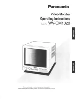 Предварительный просмотр 1 страницы Panasonic WV-CM1020 Operating Instructions Manual