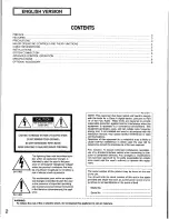 Предварительный просмотр 2 страницы Panasonic WV-CM1020 Operating Instructions Manual