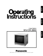 Preview for 1 page of Panasonic WV-CM2000 Operating Instruction