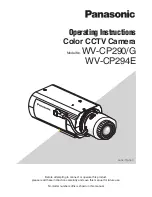 Предварительный просмотр 1 страницы Panasonic WV-CP290/G Operating Instructions Manual