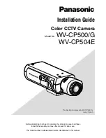 Preview for 1 page of Panasonic WV-CP500/G Installation Manual
