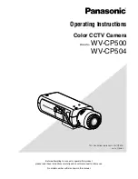Panasonic WV-CP500 series Operating Instructions Manual preview