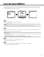 Preview for 7 page of Panasonic WV-CP500 series Operating Instructions Manual