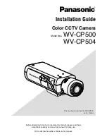 Preview for 1 page of Panasonic WV-CP504 Installation Manual