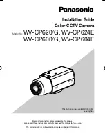 Panasonic WV-CP600/G Installation Manual предпросмотр