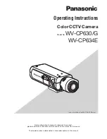 Предварительный просмотр 1 страницы Panasonic WV-CP630 Operating Instructions Manual