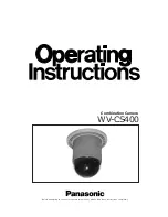 Предварительный просмотр 1 страницы Panasonic WV-CS400 Operating Instructions Manual