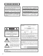 Preview for 2 page of Panasonic WV-CS850A Operating Instructions Manual