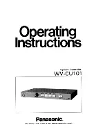 Предварительный просмотр 1 страницы Panasonic WV-CU101 Operating Instructions Manual