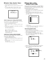 Предварительный просмотр 21 страницы Panasonic WV-CU161C/B Operating Instructions Manual