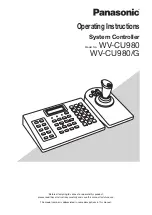 Предварительный просмотр 1 страницы Panasonic WV-CU980/G Operating Instructions Manual