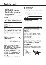 Preview for 2 page of Panasonic WV-CU980 Operating Instructions Manual