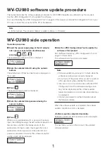 Preview for 1 page of Panasonic WV-CU980 Software Update Procedure