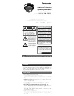 Предварительный просмотр 1 страницы Panasonic WV-CW474FE Operating Instructions Manual