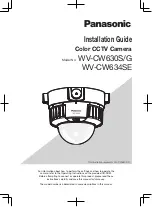 Предварительный просмотр 1 страницы Panasonic WV-CW630 Installation Manual