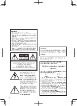 Предварительный просмотр 2 страницы Panasonic WV-CW630 Installation Manual