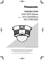 Предварительный просмотр 1 страницы Panasonic WV-CW634 Installation Manual