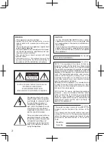 Предварительный просмотр 2 страницы Panasonic WV-CW634S Installation Manual