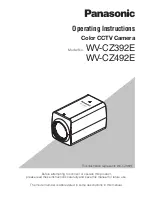 Panasonic WV-CZ392E: WV-CZ492E Operating Instructions Manual preview