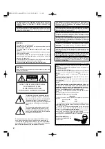 Предварительный просмотр 2 страницы Panasonic WV-LC1700 Operating Instructions Manual