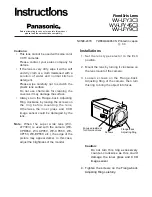 Preview for 1 page of Panasonic WV-LFY3C3 Instructions