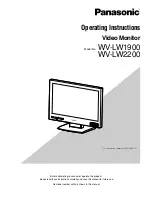 Preview for 1 page of Panasonic WV-LW1900 Operating Instructions Manual