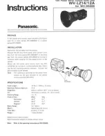 Panasonic WV-LZ14 Instructions preview