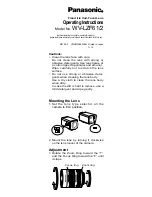Panasonic WV-LZF61/2 Operating Instructions preview
