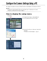 Preview for 5 page of Panasonic WV-NW484S - i-Pro Network Camera Setup Manual