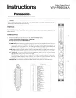 Panasonic WV-PB5504A Instructions preview