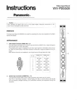 Panasonic WV-PB5508 Instructions preview