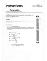 Preview for 1 page of Panasonic WV-PB5548 Instructions Manual