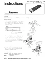 Предварительный просмотр 1 страницы Panasonic WV-QT70 Instructions